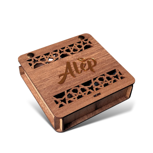 Alep Scented Soap Set – Wooden Gift Box, 4 Pieces